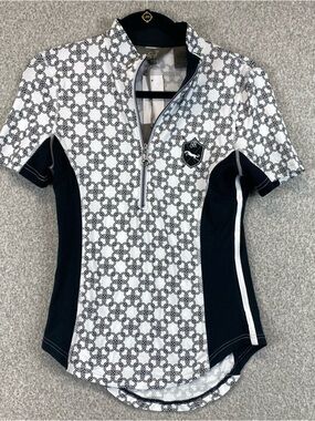 Goode Rider Equestrian Show Shirt 1/4 Zip Short Sleeves Size S Performance